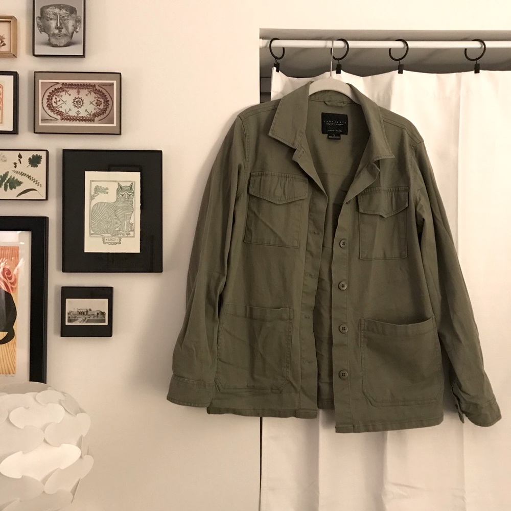 Sanctuary utilitarian sage green shirt jacket